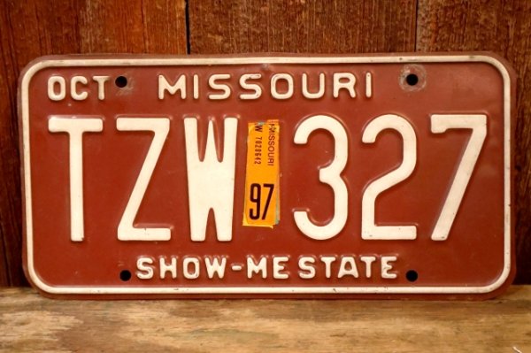 画像1: dp-250205-21 License Plate 1980's MISSOURI "TZW 327"