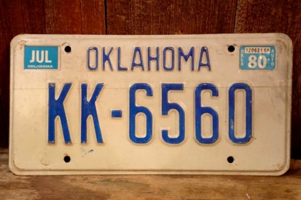 画像1: dp-250205-21 License Plate 1980's OKLAHOMA "KK-6560"