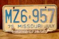dp-250205-21 License Plate 1970's MISSOURI "MZ6-957"