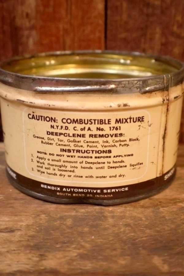 画像4: dp250205-78 BENDIX AUTOMOTIVE SERVICE 〜1950's DEEP clene HAND CLEANER CAN
