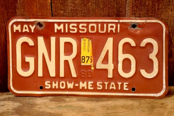 画像1: dp-250205-21 License Plate 1980's MISSOURI "GNR 463"
