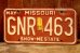 画像1: dp-250205-21 License Plate 1980's MISSOURI "GNR 463" (1)