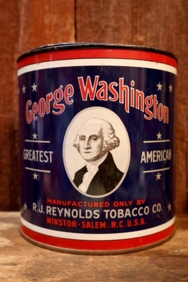 画像1: dp-260801-11 George Washington CUT PLUG TOBACCO 1930's TIN CAN