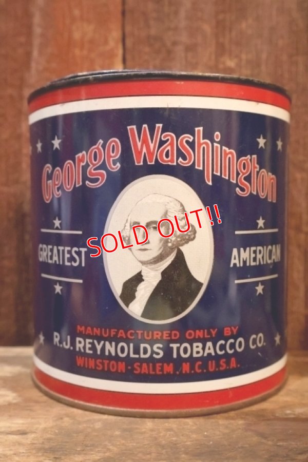 画像1: dp-260801-11 George Washington CUT PLUG TOBACCO 1930's TIN CAN