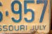 画像3: dp-250205-21 License Plate 1970's MISSOURI "MZ6-957" (3)