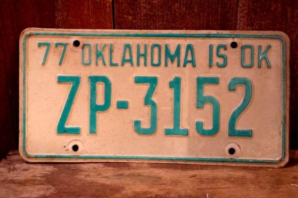 画像1: dp-250205-21 License Plate 1970's OKLAHOMA "ZP-3152"