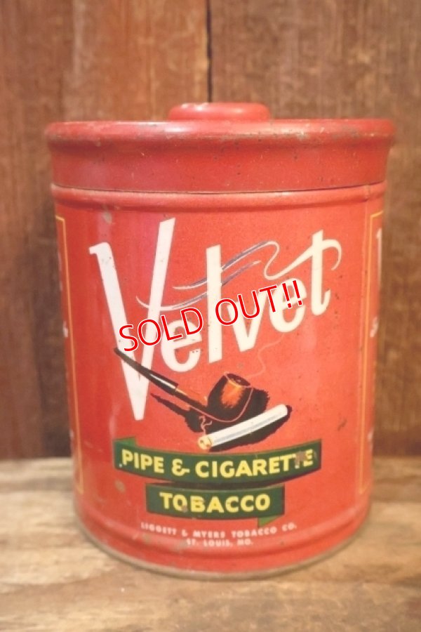 画像1: dp-260801-13 Velvet / 1950's PIPE & CIGARETTE TOBACCO CAN