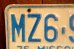 画像2: dp-250205-21 License Plate 1970's MISSOURI "MZ6-957" (2)