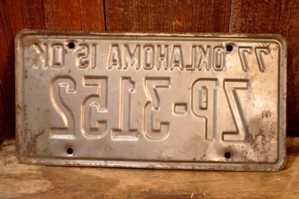 画像5: dp-250205-21 License Plate 1970's OKLAHOMA "ZP-3152"