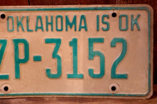 画像2: dp-250205-21 License Plate 1970's OKLAHOMA "ZP-3152"