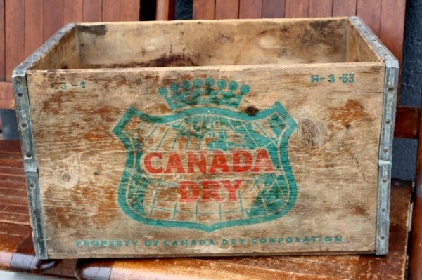 画像1: dp-260801-20 CANADA DRY / 1960's Wood Crate Box