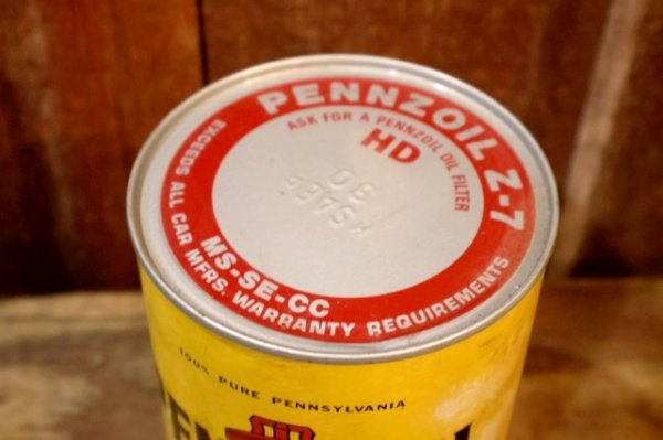 画像8: dp-260417-08 PENNZOIL 1950's-1960's ONE U.S. QUART MOTOR OIL CAN