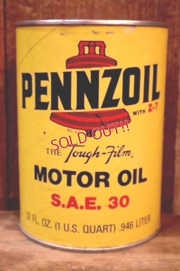 画像1: dp-260417-08 PENNZOIL WITH Z-7 S.A.E. 30 ONE U.S. QUART MOTOR OIL CAN　