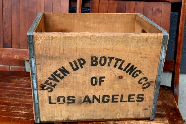 画像1: dp-260801-18 SEVEN UP 7 Up / 1970's Wood Crate Box