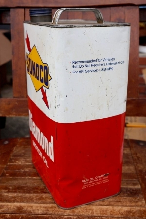 画像7: dp-260901-64 SUNOCO 1960's-1970's Diamond MOTOR OIL TEN QUARTS CAN