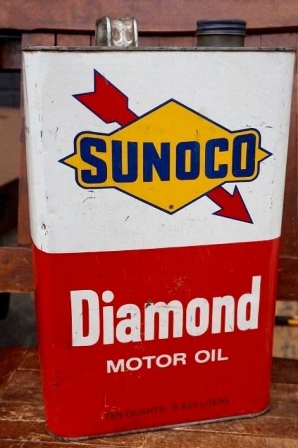 画像4: dp-260901-64 SUNOCO 1960's-1970's Diamond MOTOR OIL TEN QUARTS CAN