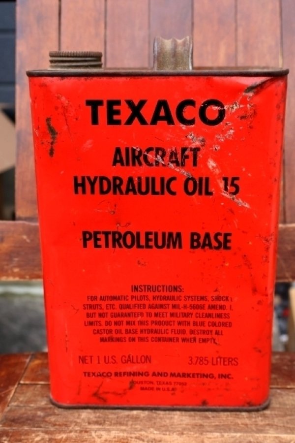 画像1: dp-260901-84 TEXACO AIRCRAFT HYDRAULIC OIL ONE U.S. GALLON CAN