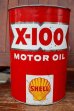 画像1: dp-260901-50 SHELL 1960's X-100 MOTOR OIL 5 U.S. QUARTS CAN (1)