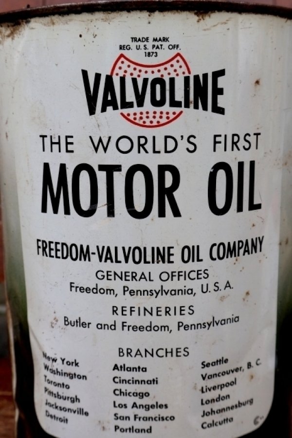 画像5: dp-260901-49 VALVOLINE 1940's-1950's 5 U.S. QUARTS CAN