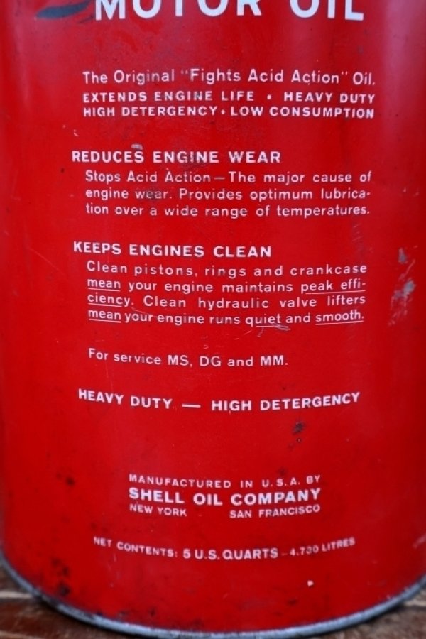 画像5: dp-260901-50 SHELL 1960's X-100 MOTOR OIL 5 U.S. QUARTS CAN