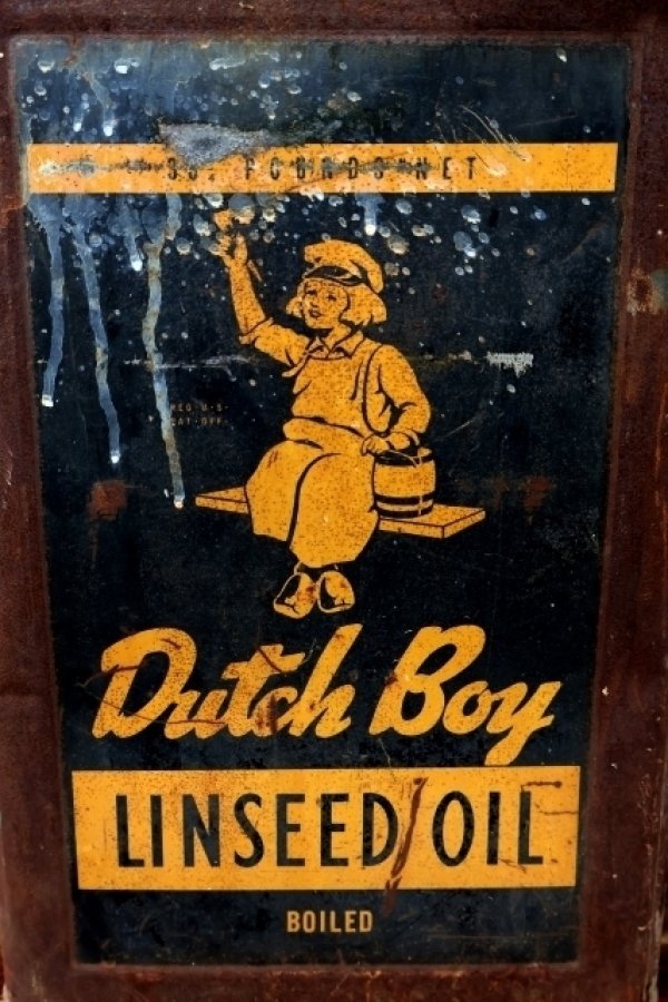 画像4: dp-260901-22 NATIONAL LEAD COMPANY 1960's Dutch Boy LINSEED OIL 38 POUNDS CAN