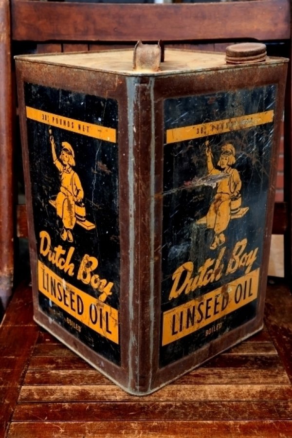 画像1: dp-260901-22 NATIONAL LEAD COMPANY 1960's Dutch Boy LINSEED OIL 38 POUNDS CAN