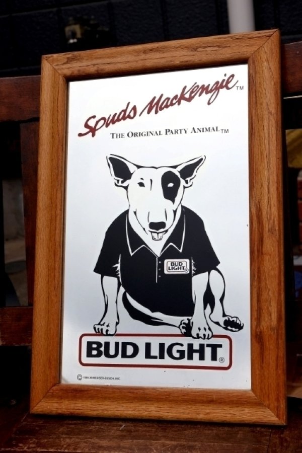 画像1: ct-260901-09 BUD LIGHT 1986 Spuds Mackenzie Pub Mirror