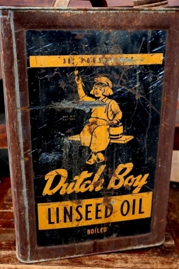 画像7: dp-260901-22 NATIONAL LEAD COMPANY 1960's Dutch Boy LINSEED OIL 38 POUNDS CAN