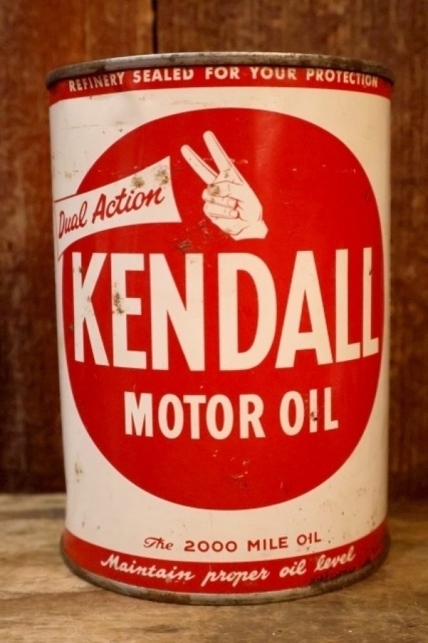 画像1: ct-260902-22 KENDALL REFINING COMPANY 1950's ONE U.S. QUART MOTOR OIL CAN