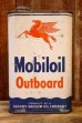 画像1: dp-260901-67 Mobiloil Outboard 1940's-1950's ONE U.S. QUART CAN (1)