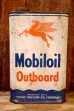 画像1: dp-260901-68 Mobiloil Outboard 1940's-1950's ONE U.S. QUART CAN (1)