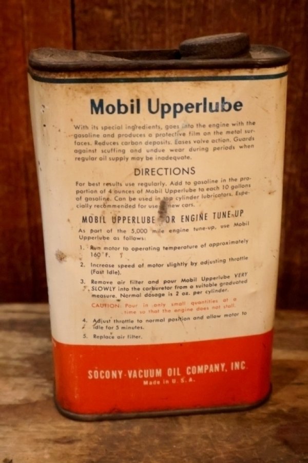 画像8: dp-260901-88 Mobil Upperlube 1940's-1950's ONE U.S. PINT CAN