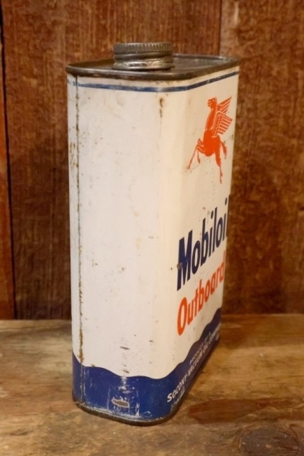 画像5: dp-260901-67 Mobiloil Outboard 1940's-1950's ONE U.S. QUART CAN