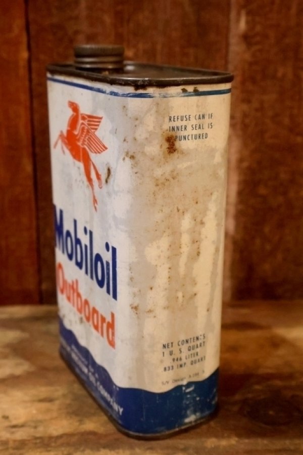 画像5: dp-260901-68 Mobiloil Outboard 1940's-1950's ONE U.S. QUART CAN