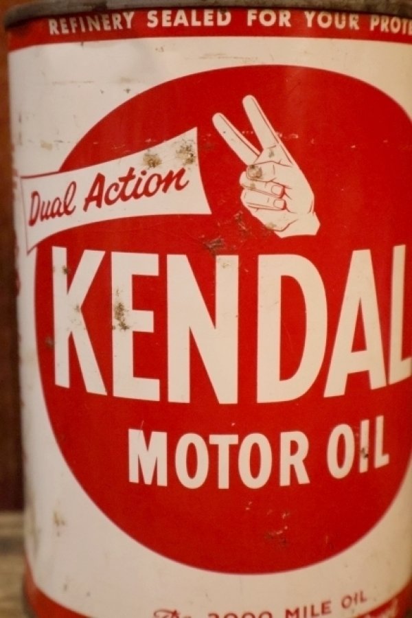 画像2: ct-260902-22 KENDALL REFINING COMPANY 1950's ONE U.S. QUART MOTOR OIL CAN