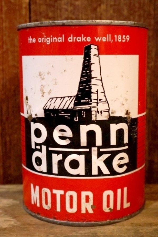 画像1: ct-260902-06 PENNSYLVANIA REFINING COMPANY 1950's-1960's penn drake ONE U.S. QUART MOTOR OIL CAN