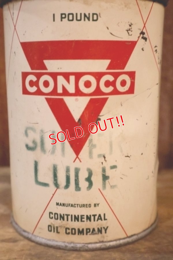 画像2: dp-260901-51 CONOCO 1950's SUPER LUBE 1 POUND GREASE CAN