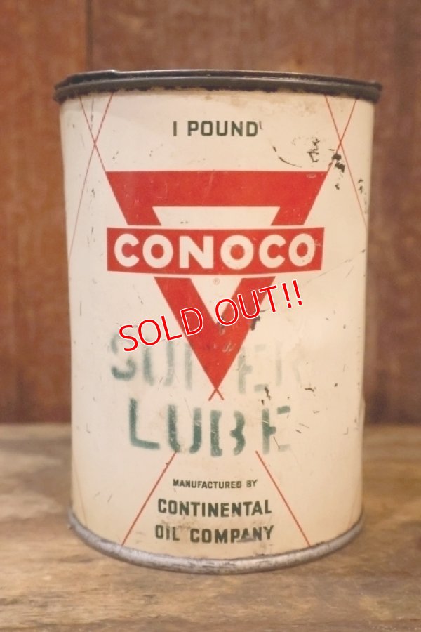 画像1: dp-260901-51 CONOCO 1950's SUPER LUBE 1 POUND GREASE CAN