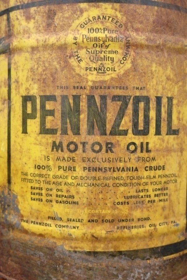 画像6: dp-260901-35 PENNZOIL 1950's-1960's 5 U.S. GALLONS MOTOR OIL CAN