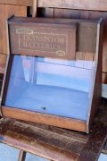 dp-260901-29 EVEREADY 1950's TRANSISTER BATTERIES WOOD SHOWCASE