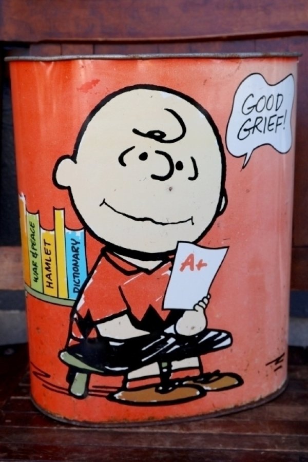 画像6: ct-260901-05 Snoopy & Charlie Brown / CHEINCO 1970's Trash Can (Red)