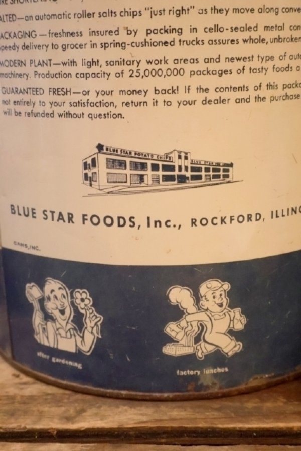 画像10: dp-261014-03 BLUE STAR Potato Chips 1960's ONE POUND CAN
