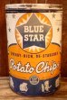 画像1: dp-261014-03 BLUE STAR Potato Chips 1960's ONE POUND CAN (1)