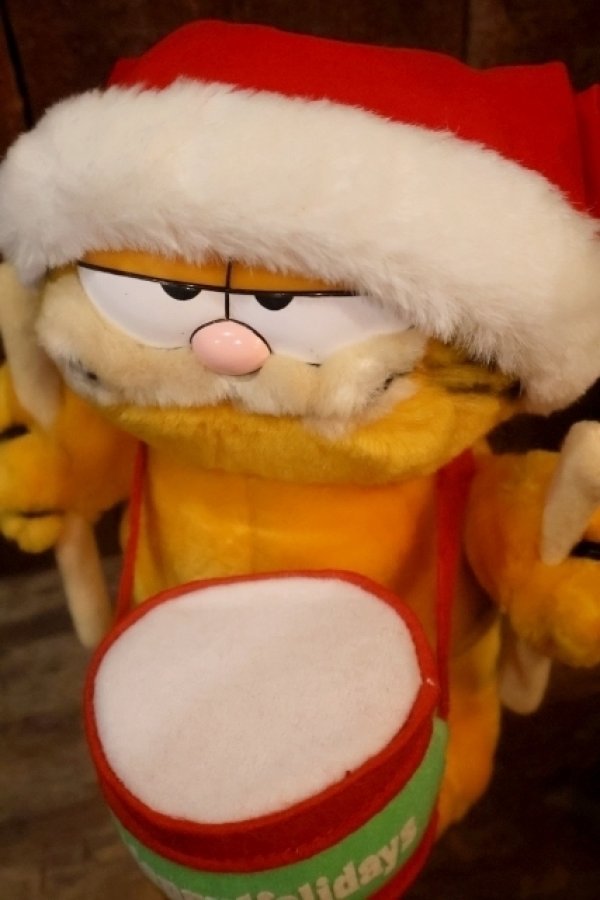 画像2: ct-261014-23 Garfield / DAKIN 1980's Plush Doll "Happy Holidays Drum"
