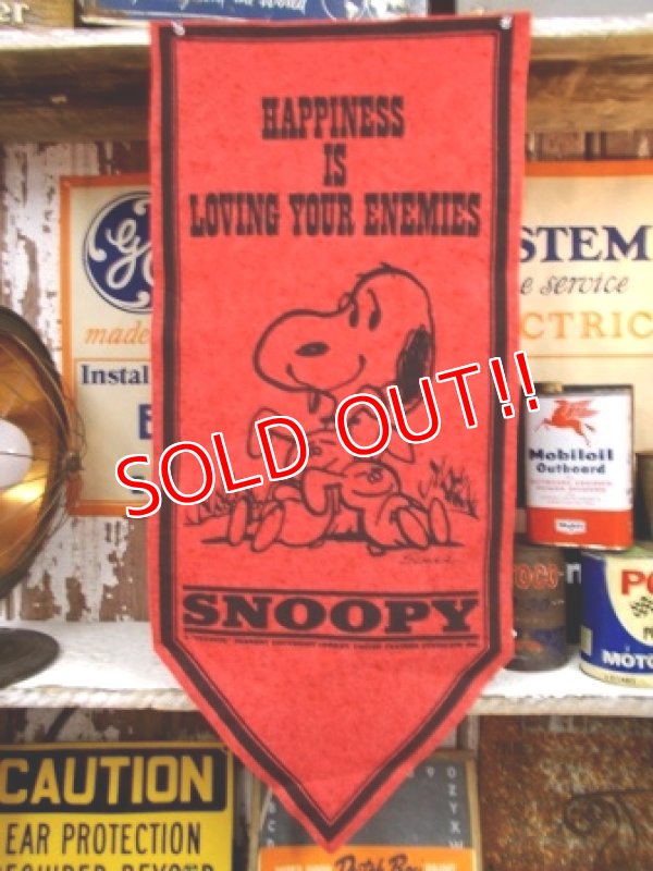 画像1: ct-130212-08 PEANUTS / 60's Banner "Snoopy" Red