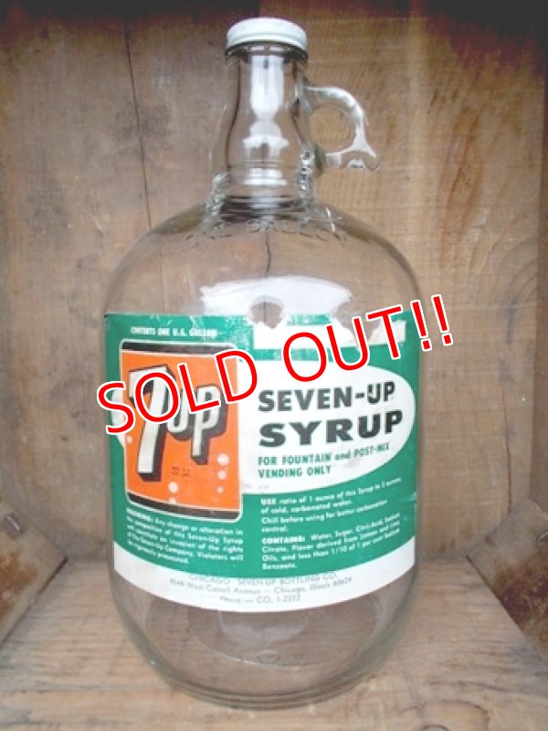画像1: dp-120925-01 7up / 60's 1 Gallon Syrup bottle