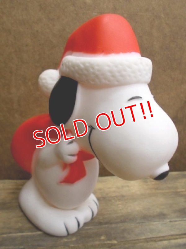 画像1: ct-121010-06 Snoopy / 80's Vinyl Squeak Toy "Santa"