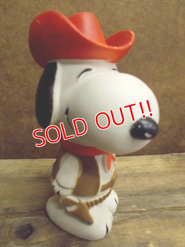 画像1: ct-121010-10 Snoopy / 80's Vinyl Squeak Toy "Cow boy"