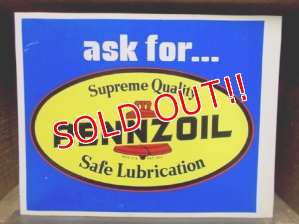 画像1: dp-121016-05 PENNZOIL / 70's Plastic W-side sign