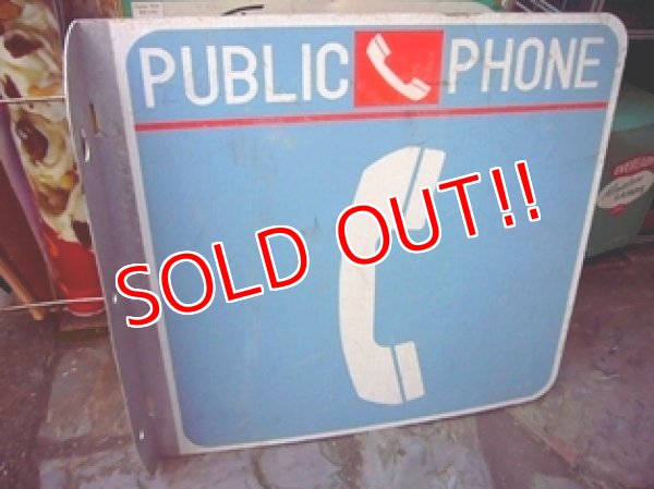 画像1: dp-111121-10 Vintage Public Phone Steel Sign